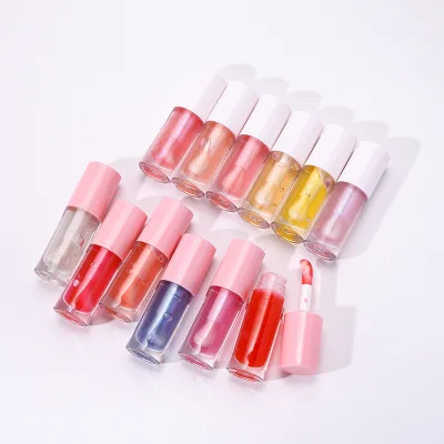New Arrival Lovely Glossy Colors Fruit Flavored Plumping Gloss Base Lipgloss Set Private Label