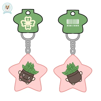 Plant Keychain Wholesale Cuistom Star Keychain Kawaii Plush Pendant Small Gift Custom Keyrings Car Key Chain Accessory