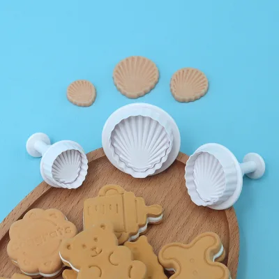 3pcs Shell Spring Simulation Baking Sugar Mold Easy Cleaning and Demoulding Cake Decoration Discounted Cookie Cutters Tool Set