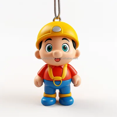 OEM Manufacture 3D Plastic Cartoon Figure Promotional Toys Keychain DIY Customized Logo CE Certified