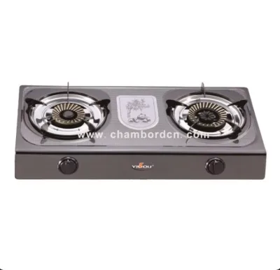 2 Burner Gas Cooktop Stainless Steel Surface Brass Burner Cap Electronic Ignition Household Outdoor Car Portable Energy-Saving