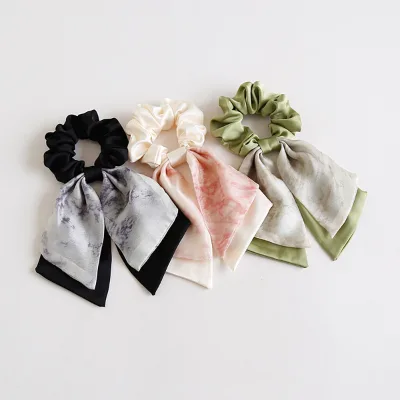 French Style Girl New Styles New Multi Colored Elastic Hair Scrunchies