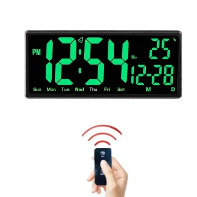 Nice-looking 12/24H Power-off Desk Clock Table Temperature Week USB Plug-in Table/Wall-mounted Digital Clock Large Display