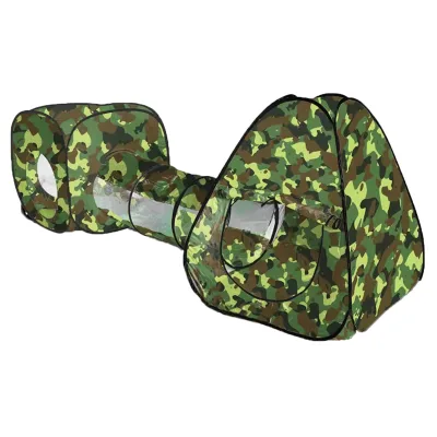 Hot Selling Camo Plastic Children's Tent Tunnel Portable Kids Play House Pop up Tent