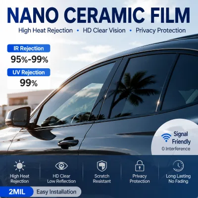 Nano Ceramic Car Window Tint Film Infrared Heat Rejection UV Protection High Clarity Scratch Resistant Caar Glass Film 1.52x30M