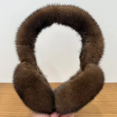 Winter Warm Ear protection Full Circle Antifreeze Furry Luxury Mink Fur Earmuffs for Women