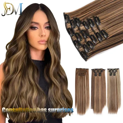 Cheap Price Synthetic Clip in Hair Extension Seamless Hair PU Clip Natural Straigh Wholesale Clip in Hair Extension