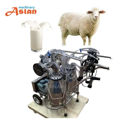 Movable Farm Cow Goat Double Bucket Vacuum Pump Milking Machine Barrel Vacuum Pump Milking Machine