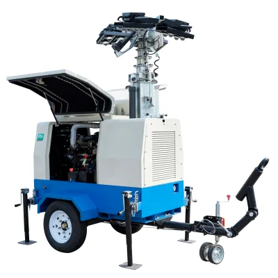 Perkings 403D-15G Engine Powered 3 Phase 10kw diesel Generator Lighting Tower Hydraulic Light Tower