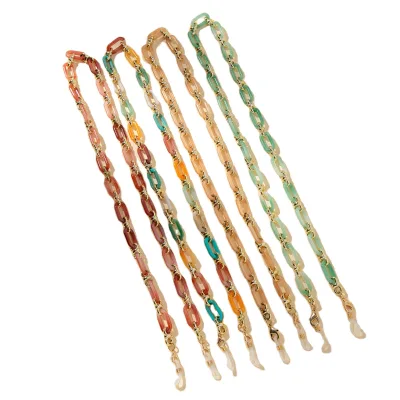 Amber Acrylic Button Chain Eyeglass Glasses Chain Women Anti-lost Hanging Sunglasses Lanyards Hold Cord Strap Rope Necklace