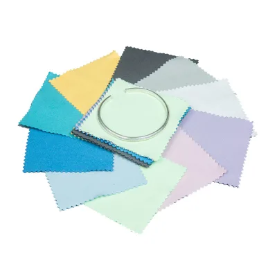 PandaSew 8x8cm Custom Logo Silver Polishing Cloth Microfiber Suede Quick Dry Ultra Absorbent Machine-washable High Grade for Car