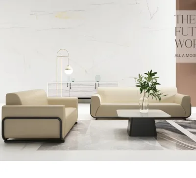 Modern Sectional Office Sofa with PU Leather Luxury Design for Public Areas and Commercial Use