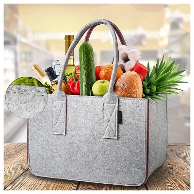 Large Shopping Bag Portable Carry Bag Sturdy Felt Shopping Bag for Firewood Toy Storage with Handle