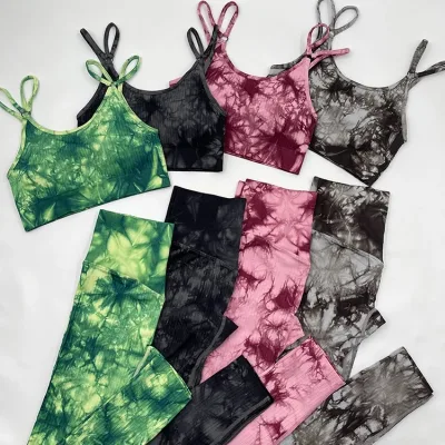 2024 New Tie-Dye Sportswear Women' Yoga Sets Fitness Women Seamless Yoga Workout Set
