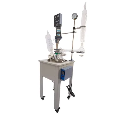 10L Automatic Bioreactor Single Layer Glass Reactor Distillation Reflux Digital Pressure Vessel Pump Motor Engine Core