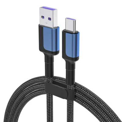 Hot Selling High Speed Blue Nylon 60W Micro-USB 3A Fast Charging Cable for Smartphones and Tablets