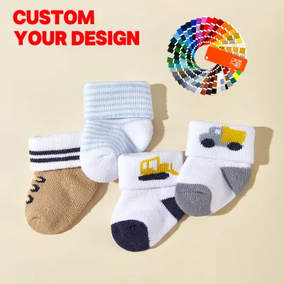 Wholesale OEM Warm Floor Socks Cross-Border Exclusive Unisex Terry for Boys and Girls Knitted Casual Crew Baby Socks