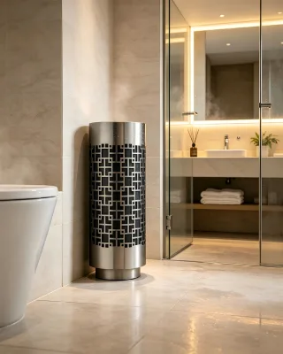 Modern Luxury Golden Stainless Steel Pedestal Sink Easy Clean Decorative Hand Wash Basin for Hotel