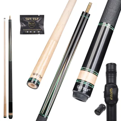 Rayspeed High Quality Premium Black Billiard Cue 2-Piece Maple Wood with Stainless Steel Joint for Home and Outdoor Use