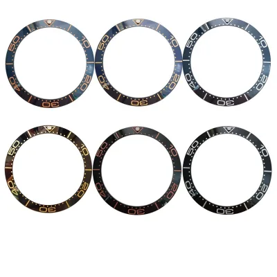 38mmX30.5mm Watch Face Ceramic Bezel Insert Black Blue Seahorse 300 Meters Module Watch Accessories Parts Bezel Insert Pipe
