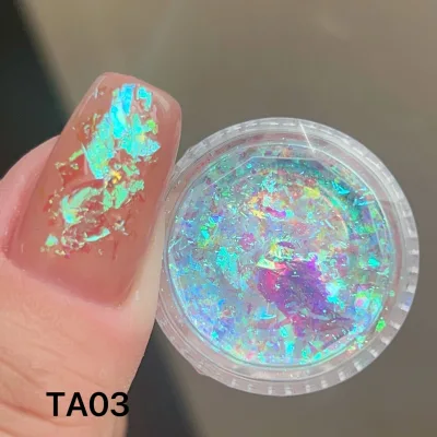 SH 10g Cosmetic Grade Aurora Chameleon Flake Pigment Fine Flakes Translucent Nail Art Craft Loose Powder Bulk 60-2000m