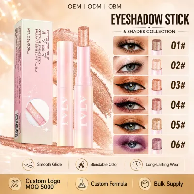 TVLV Waterproof Non-Smudge Shiny 2.5g Jelly Stick Highlighter 6 Colors Contouring Makeup Long Glitter Eyeshadow Stick