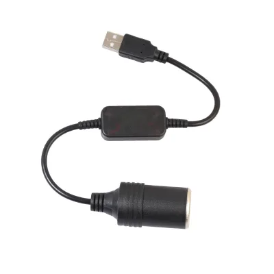 Kebaolong USB 5V to 12V Car Cigarette Lighter Socket Female Power Converter Adapter Cable with Copper Conductor