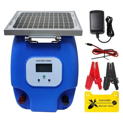 Solar Electric Fence Energizer Farm Fence Charger Kit with Built-in Lithium Battery Plastic Frame 6 Feet Height for Outdoor Use