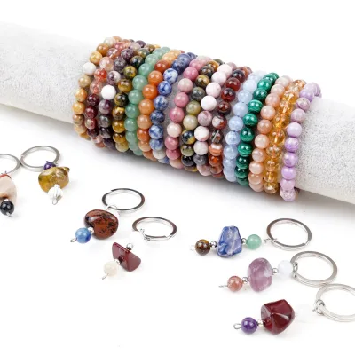 Low Price Hot Sale Crystal Healing Malachite Bracelet Key Chain Crystal Jewelry for Ornament