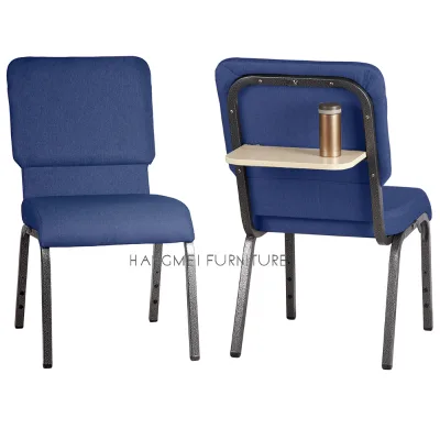 Manufacturer Hotel Furniture Wholesale Strong Stacking Interlocking Writing Board Used Chair for Church