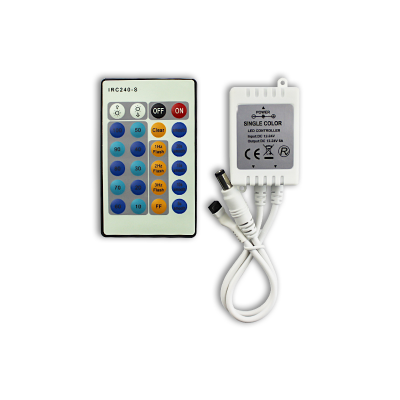 Factory Direct Sale DC 5v 12v 24v Wireless 24 Keys Single Color Led Controller for Led Lighting