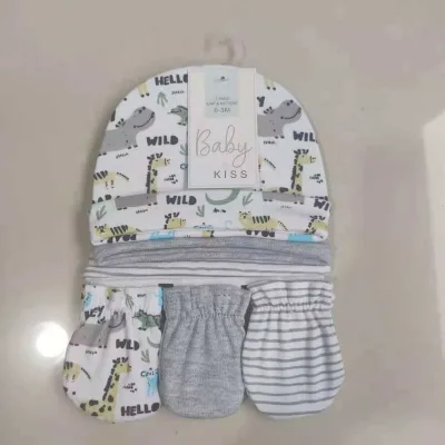 Baby Hat and Mitten Setfor 0-6 Months Newborn Baby Accessories