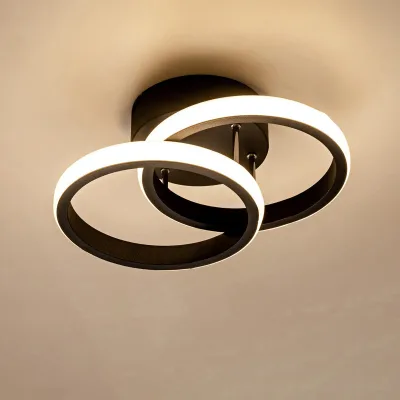 Hot Selling 3CCT Minimalism Black Gold Bedroom and Corridor Led Ceiling Light
