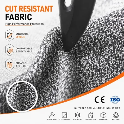 EN388 Level 5 Cut Resistant Fabric UHMWPE Breathable Protective Textile Speckled Cloth for Workwear Gloves