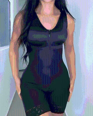 Sleeveless Front Zipper Tummy Control Body Shaper with Bra