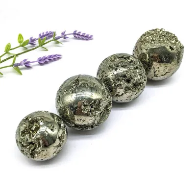 Wholesale Natural Rough Raw Stone Mineral Specimen Pyrite Spheres High Quality Healing Crystal Stone Pyrite Geode Ball