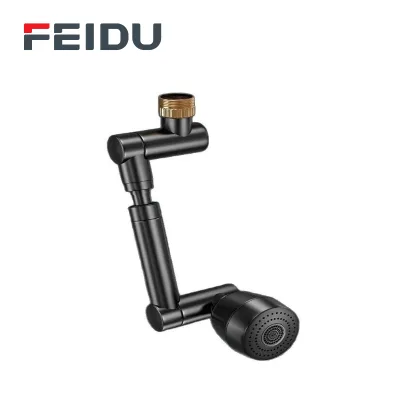 FEIDU Chrome Finish 1440 Degree Rotating Retractable Pull Bathroom Faucet Extender Water Saving Splash Proof Easy Installation