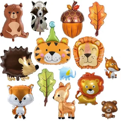Animals Balloon Rabbit Hedgehog Squirrel Raccoon Foil Jungle Animal Balloons for Jungle Theme Party Decoration