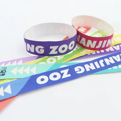 Customized Logo Full Color Printing Cheap Disposable Event Wrist Bands Paper Tyvek Wristbands