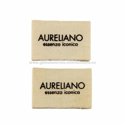 Cotton Main Tag End Fold Printed Label with Custom Logo Woven Labels
