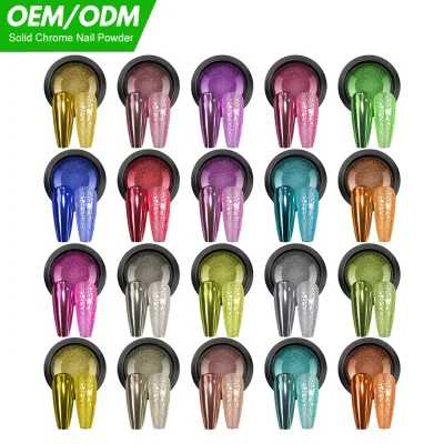 Nail Art Popular Solid Chrome Nail Powder 24 Colors Mirror Effect Mirror Powder Wholesale DIY Nail Art
