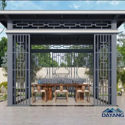 Patio Garden Gazebo Aluminum Motorized Gazebo Adjustment Outdoor Use