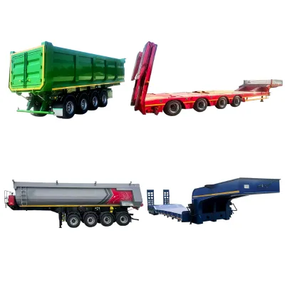 High Quality 4 Axle Heavy Duty Dump Semi-Trailer Rear Tipper Truck Transport Dump Trailer