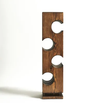 Wood Stackable 4-Bottle Wooden Wine Rack Display Stand Wine Bottle Holder Free Standing Rustic Storage Wine Rack