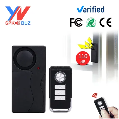 Remote Control Vibration Alarm 110DB High Decibel Door Window Anti-theft Security Siren Factory Direct 433MHz Vibration Sensor