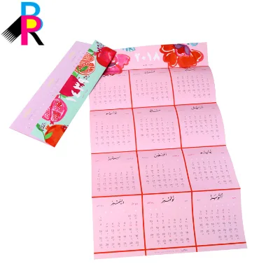 Printing Custom FSC Coated Paper Paperboard Tri-folder Folding Advertising Business Calendar or as Gifts for Office