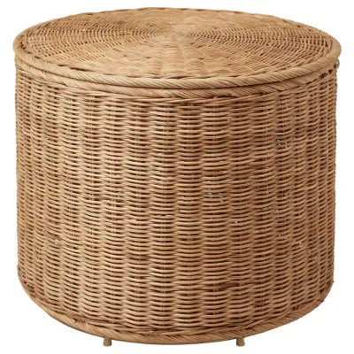 Handwoven Eco-Friendly Modern Rattan Storage Basket Natural Fibers Convenient Extra Seat Clutter-Free Solution Home Laundry Use