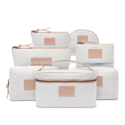 Environmental Cotton Canvas Makeup Bag Travel Cosmetic Bag Wash Bag Toiletry Bag Custom