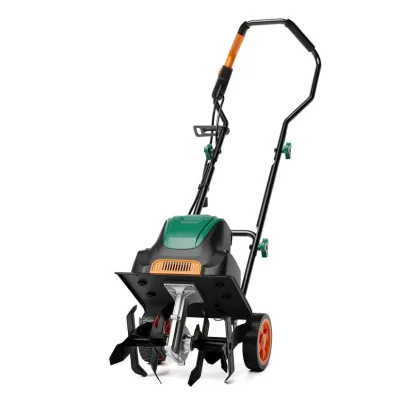1500W Plastic Electric Tiller & Cultivator with 12inches Cutting Width PTFE Coated Blades Anti-Slip Grip for Garden Farm Use