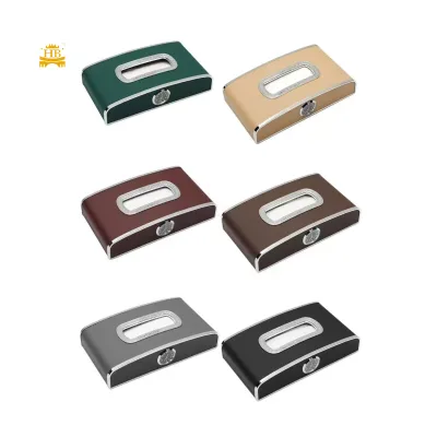 Luxury Tissue Box Organizer Storage Case Car Napkin Holder with Decorative Usage